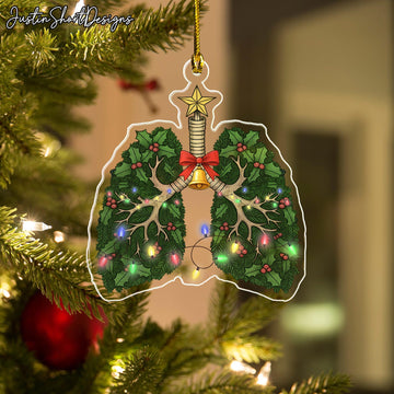 Joycorners Christmas Lungs Ornament, Gift for Nurse Lung Anatomy Reindeer Antlers Holiday GIft for Respiratory Therapist Pulmonologist X-mas gift
 2D Flat LM1711