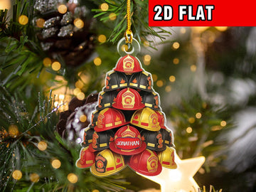 Joycorners Personalized Firefighter Christmas 2025 Ornament, Custom Firefighter On Duty Acrylic Ornament, Fireman Dad Gift, Christmas Firefighter Gifts 2D Flat LM1711