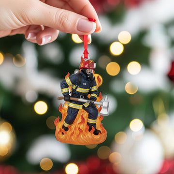 Joycorners Personalized Firefighter Ornament – Custom Name, Fire Axe & Flames Tree Decoration
 2D Flat LM1711