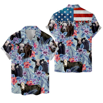 Joycorners Tropical Black Hereford 3D Hawaiian Shirts