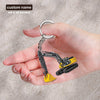 Joycorners Excavator Personalized Keychain, Excavator 2D Flat Keychain, Excavator Driver Gift