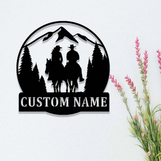 Personalized Name Horse Cowboy Cowgirl Metal Sign