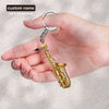 Joycorners Personalized Saxophone 2D Flat Keychain, Saxophone Lover Gift, Musical Instrument Acrylic Keychain