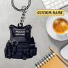 Joycorners Personalized Police Bulletproof Vest Keychain Gift For Police, Police Uniform Ornament Keychain