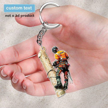 Joycorners Arborist Personalized Keychain, Custom Arborist 2D Acrylic Kechain, Tree Surgeon Gift