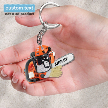 Joycorners Arborist Supplies 2D Flat Keychain, Chainsaw Custom Keychain, Arborist Helmet, Arborist Gift, Tree Surgeon Gift, Custom Keychain