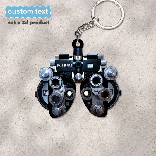 Joycorners Phoropter Custom 2D Flat Keychain, Optometry Keychain, Optometrist Gift, Phoropter Keychain, Eye Doctor Gift