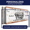 Joycorners Pig Decor Ranch Sign Personalized Name Canvas Cattle Ranch Signs