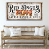 Joycorners Red Angus Cattle Personalized Name Canvas Cattle Ranch Signs