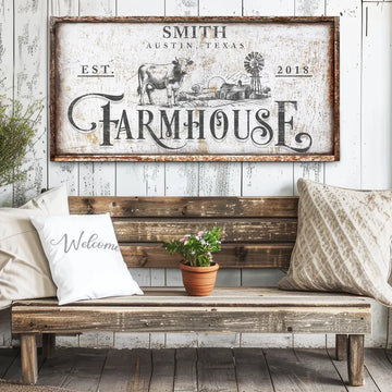Joycorners Cattle Farm Home Decor Personalized Name Canvas Cattle Ranch Signs