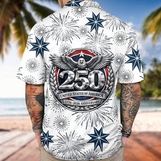 Joycorners America 250 Years Hawaiian Shirt Style 2, Patriotic Summer Outfit