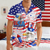 Joycorners America Flag Eagle Patriotic Hawaiian Shirt, USA 250 Years Freedom Apparel