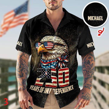 Joycorners America’s 250 Years Anniversary Custom Name Hawaiian Shirt Style 3