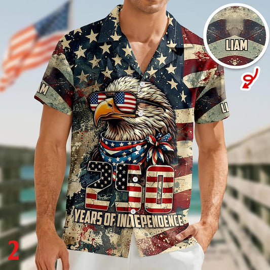 Joycorners America’s 250 Years Anniversary Custom Name Hawaiian Shirt Style 2