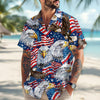 Joycorners American Eagle Flag Independence Patriotic Hawaiian Shirt
