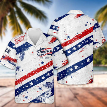 Joycorners Custom Name 250 Years Semiquincentennial Patriotic Hawaiian Shirt