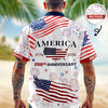 Joycorners Custom Name America 250th Anniversary Patriotic Hawaiian Shirt