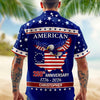 Joycorners Custom Name American 250th Anniversary Eagle Flag Hawaiian Shirt