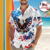 Joycorners Custom Name American Pride Eagle Tropical Hawaiian Shirt, Independence Apparel