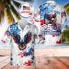 Joycorners Custom Name American Pride Eagle Tropical Hawaiian Shirt, Independence Apparel