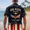 Joycorners Custom Name God Bless America Eagle Patriotic Freedom Hawaiian Shirt