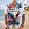 Joycorners Custom Name God Bless America Eagle 1776-2026 Hawaiian Shir