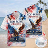 Joycorners Custom Name God Bless America Eagle 1776-2026 Hawaiian Shir