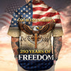 Joycorners God Bless America 250 Years Freedom Hawaiian Shirt, Patriotic Summer Shirt