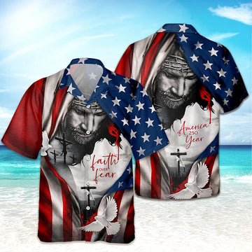 Joycorners Personalized America 250 Years Hawaiian Shirt, Patriotic Celebration Apparel