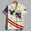 Joycorners Personalized American Pride Eagle Beige Hawaiian Shirt, USA Freedom Apparel