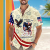 Joycorners Personalized American Pride Eagle Beige Hawaiian Shirt, USA Freedom Apparel