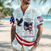Joycorners Personalized American Pride Eagle Blue Patriotic Hawaiian Shirt