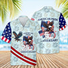 Joycorners Personalized American Pride Eagle Blue Patriotic Hawaiian Shirt