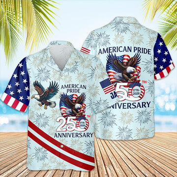 Joycorners Personalized American Pride Eagle Blue Patriotic Hawaiian Shirt