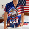 Joycorners Personalized Name America 250 Eagle Patriotic Hawaiian Shirt, Freedom Celebration Apparel