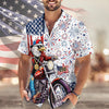 Joycorners Personalized Name Eagle USA Flag Hawaiian Shirt, Patriotic Freedom Apparel