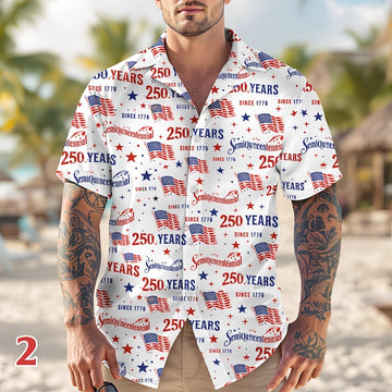 Joycorners Personalized USA 250th Anniversary Semiquincentennial Hawaiian Shirt Style 2