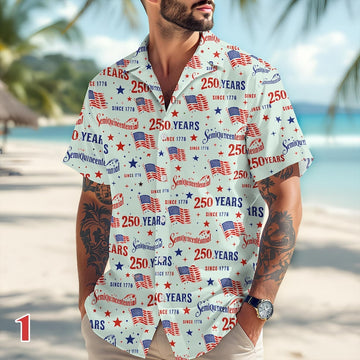 Joycorners Personalized USA 250th Anniversary Semiquincentennial Hawaiian Shirt Style 1