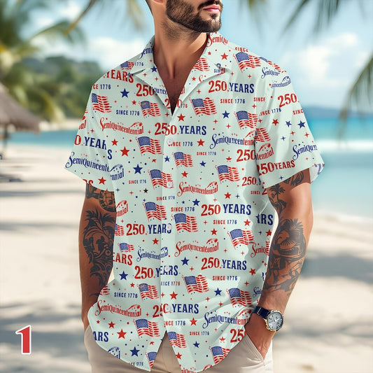 Joycorners Personalized USA 250th Anniversary Semiquincentennial Hawaiian Shirt Style 1