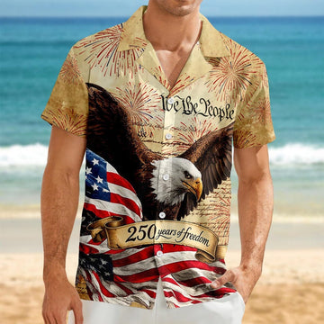 Joycorners We The People 250 Years Of Freedom Yellow Summer Hawaiian Shirt