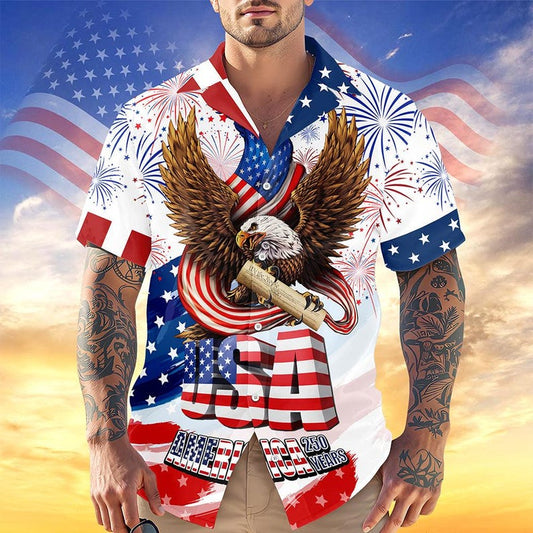 Joycorners America 250 Years 1776-2026 Hawaiian Shirt, USA Patriotic Celebration