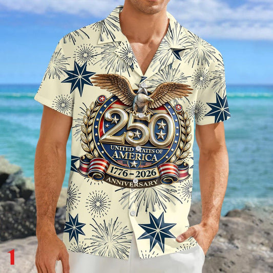 Joycorners America 250 Years Hawaiian Shirt Style 1, USA Freedom Apparel