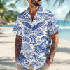 Joycorners America 250th Anniversary Toile De Jouy Patriotic Hawaiian Shirt
