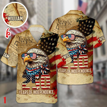 Joycorners America’s 250 Years Anniversary Custom Name Hawaiian Shirt Style 1