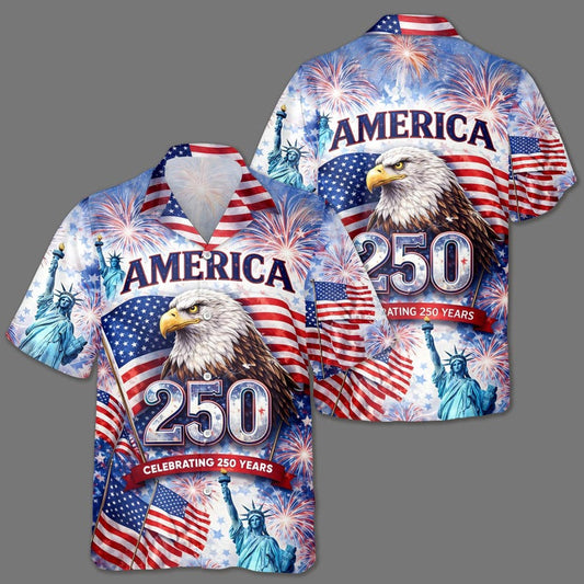 Joycorners Celebrating 250th Anniversary United States Hawaiian Shirt, Patriotic Gift