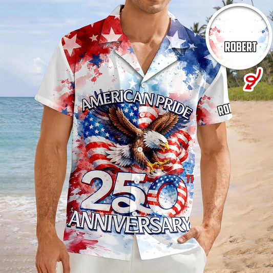 Joycorners Custom Name American Pride Eagle 1776-2026 Hawaiian Shirt