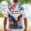 Joycorners Custom Name God Bless America Eagle 1776-2026 Hawaiian Shir