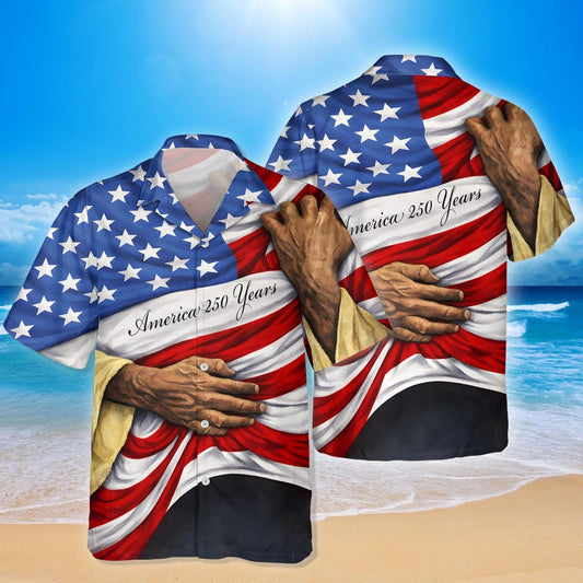 Joycorners God Bless America Tropical Hawaiian Shirt, Patriotic USA Apparel