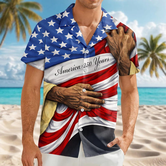 Joycorners God Bless America Tropical Hawaiian Shirt, Patriotic USA Apparel