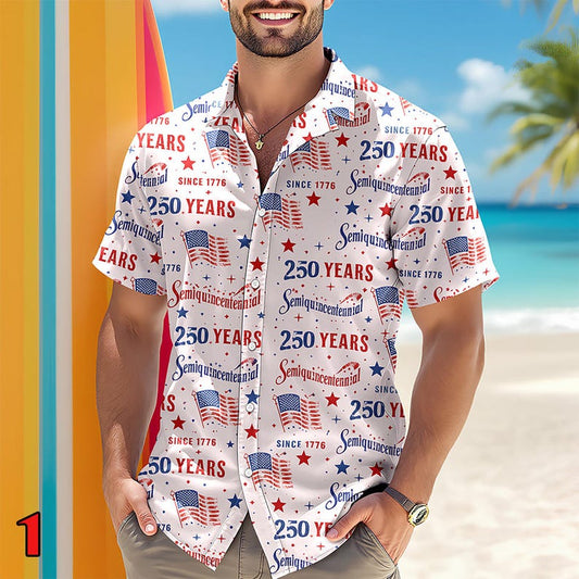 Joycorners Personalized America 250 Semiquincentennial Hawaiian Shirt Style 1